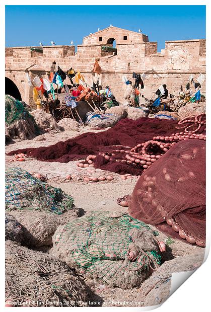 Essaouira Fishing nets Print by Ian Collins
