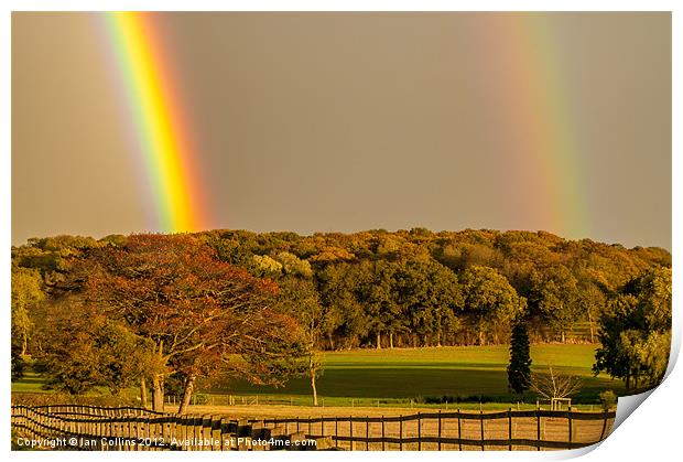 Bright Double Rainbow Print by Ian Collins