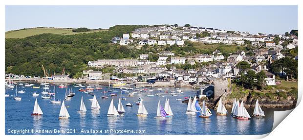View of Polruan from Fowey Print by Andrew Berry