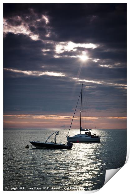 Lonely Boats at Torcross Print by Andrew Berry