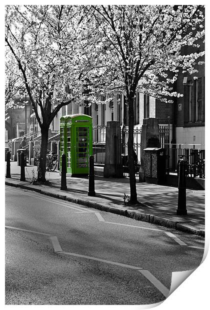 Green phone box  Print by Jack Jacovou Travellingjour