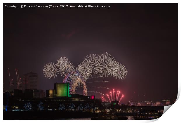 London fireworks 2016 Print by Jack Jacovou Travellingjour