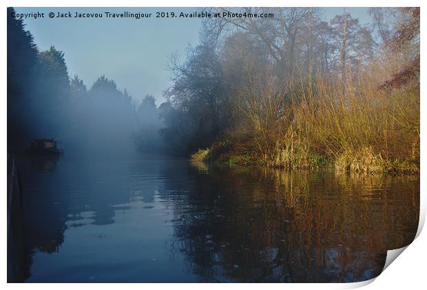 Fog on the Grand Union Canal Print by Jack Jacovou Travellingjour