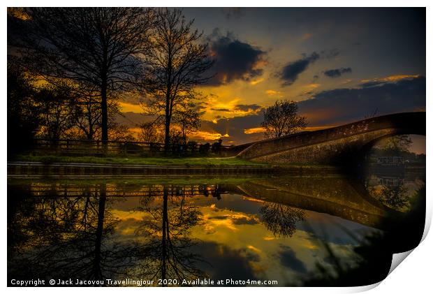 foxton basin, bridge 61, rainbow bridge Print by Jack Jacovou Travellingjour