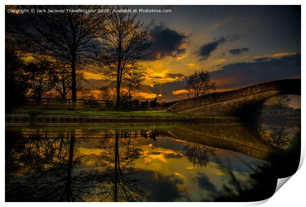 foxton basin, bridge 61, rainbow bridg Print by Jack Jacovou Travellingjour