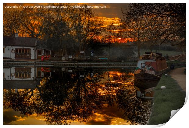 foxton basin, bridge 61, rainbow bridg Print by Jack Jacovou Travellingjour