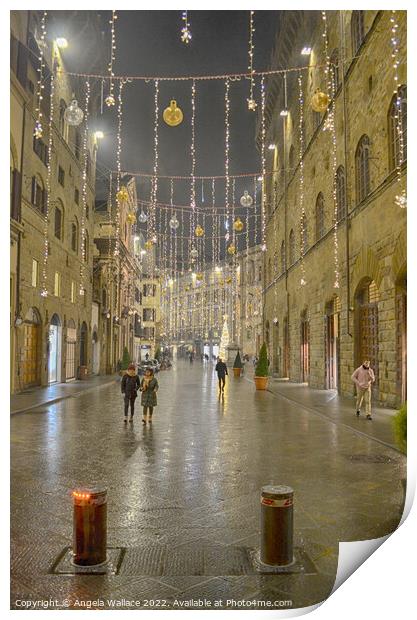 Christmas decorations Florence Print by Angela Wallace