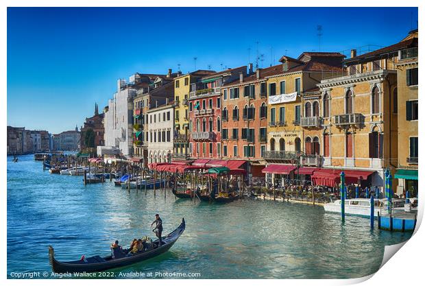 Grand Canal with gondola  Print by Angela Wallace