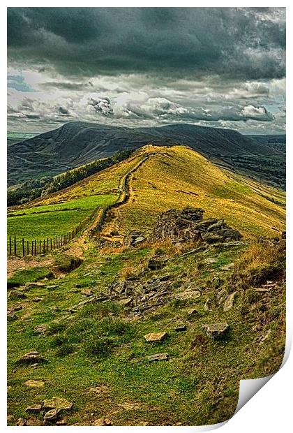 Lose Hill Peak District HDR Print by Angela Wallace