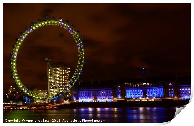 The London eye at Southbank                     Print by Angela Wallace