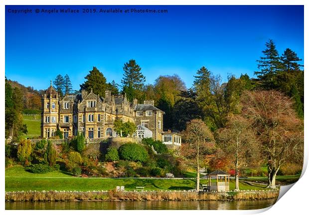 Views of Lake Windermere shoreline Print by Angela Wallace