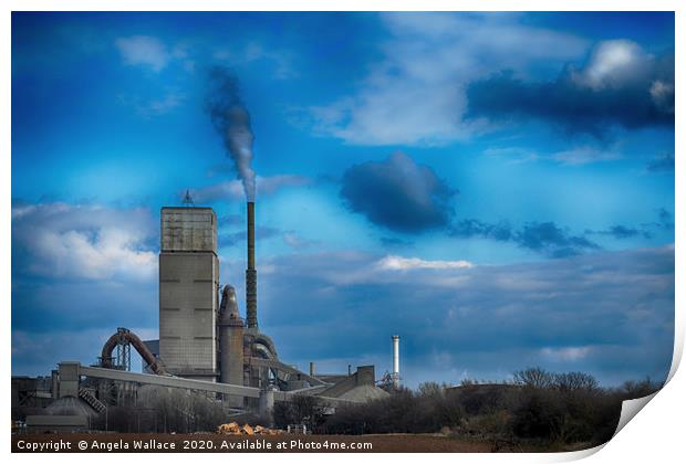 A Working Cement Plant Print by Angela Wallace