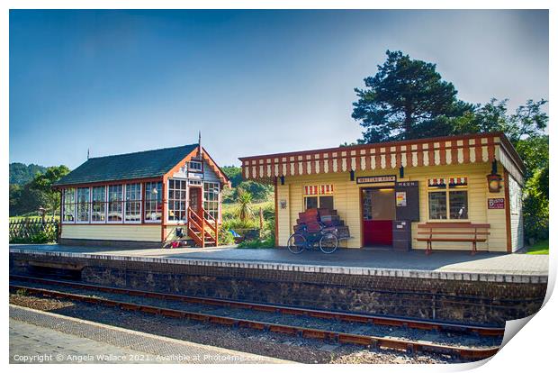 Weybourne Train Station and Signal box Print by Angela Wallace