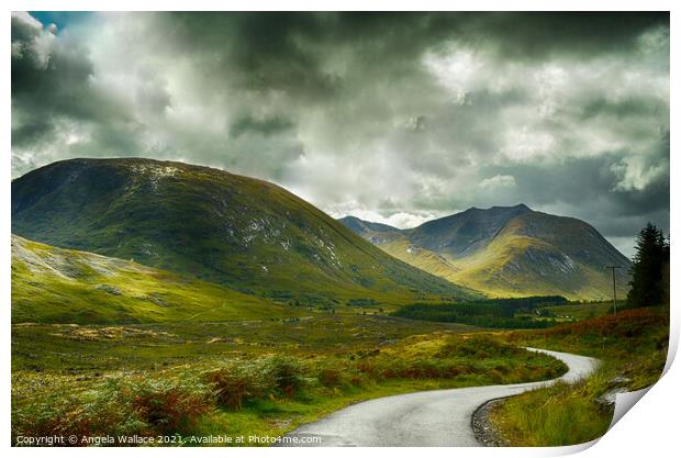 The road to Glen Etive 2 Print by Angela Wallace