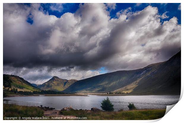 Storm over Lock Etive Glen Etive Print by Angela Wallace