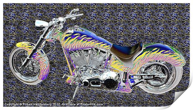 SOLARIZED PSYCHO CHOPPER Print by Robert Happersberg