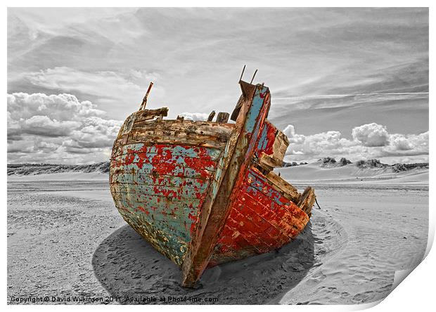 Old Fishing Boat. Print by Dave Wilkinson North Devon Ph