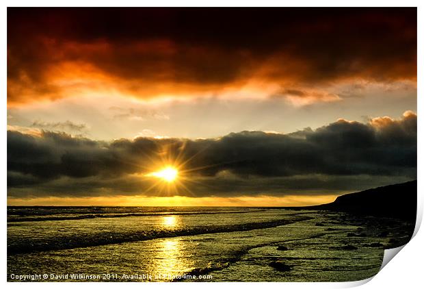 Sunset Airy Point Print by Dave Wilkinson North Devon Ph