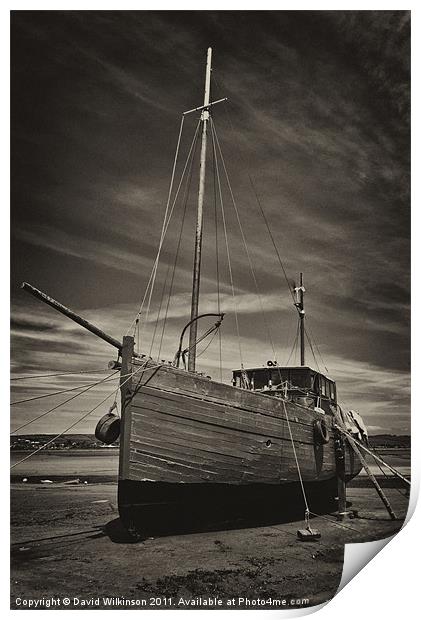 Old Fishing Boat Print by Dave Wilkinson North Devon Ph