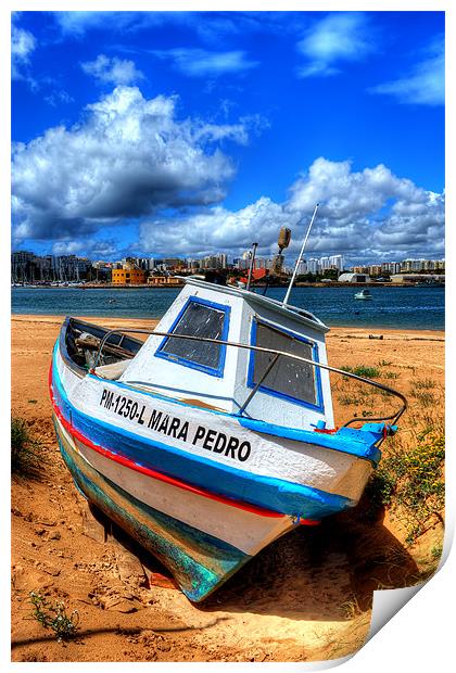 Portugees fishing boat Print by Dave Wilkinson North Devon Ph