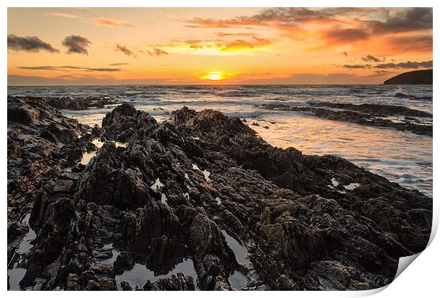Croyde Bay Sunset Print by Dave Wilkinson North Devon Ph