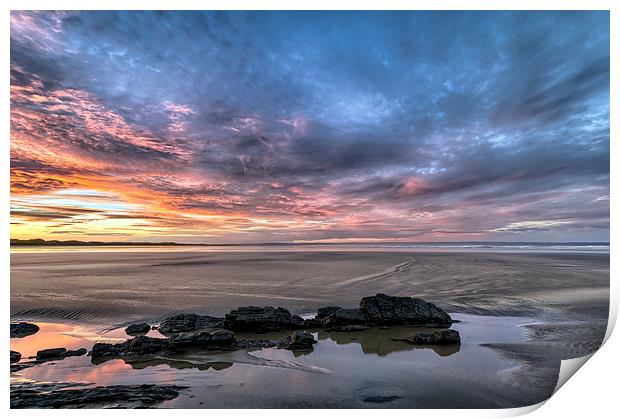 Saunton Sands sunrise Print by Dave Wilkinson North Devon Ph