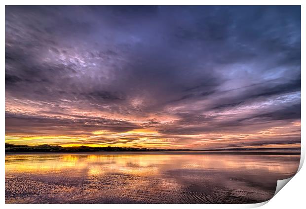 Saunton Sands reflections Print by Dave Wilkinson North Devon Ph