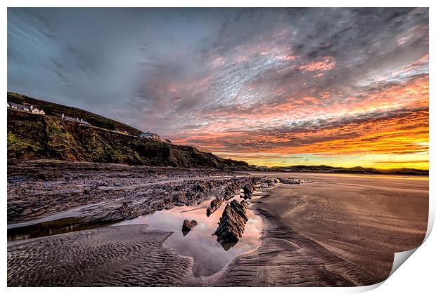 Winter sunrise, Saunton Sands Print by Dave Wilkinson North Devon Ph