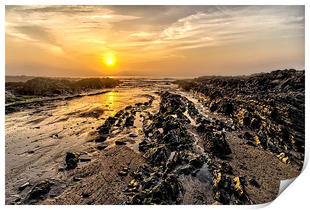 Croyde Bay sunset Print by Dave Wilkinson North Devon Ph