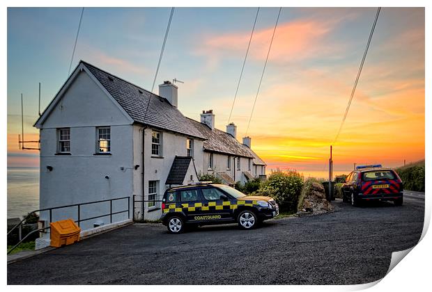 Coastguard houses Print by Dave Wilkinson North Devon Ph