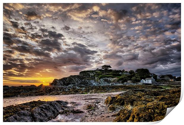 Lee Bay sunrise Print by Dave Wilkinson North Devon Ph