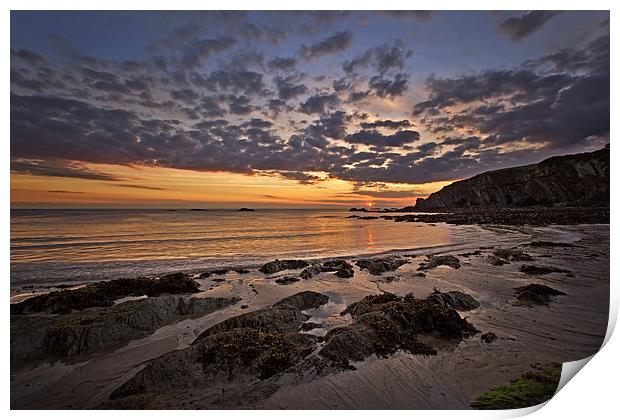  Sunrise Lee Bay, North Dev.on Print by Dave Wilkinson North Devon Ph