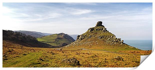 Castle Rock, The Valley of Rocks Print by Dave Wilkinson North Devon Ph