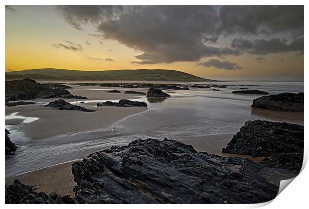   Croyde Bay sunrise Print by Dave Wilkinson North Devon Ph