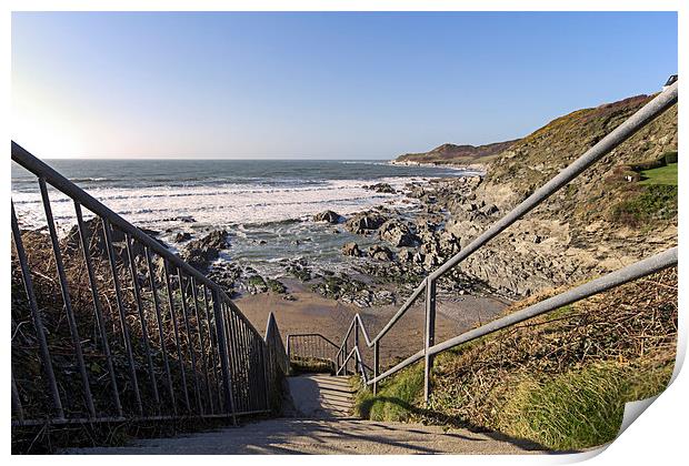   Combesgate Beach, Woolacombe. Print by Dave Wilkinson North Devon Ph