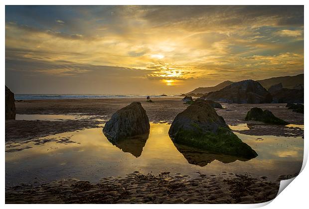  Combesgate Beach Print by Dave Wilkinson North Devon Ph