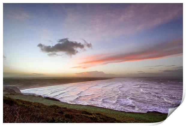   Saunton Sands last sunrise of the year Print by Dave Wilkinson North Devon Ph