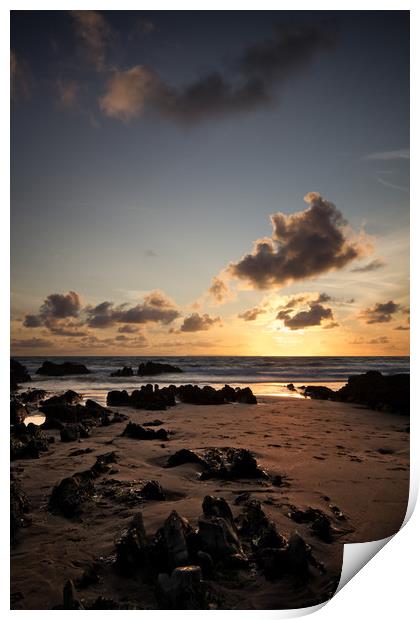 Majestic Sunset View at Croyde Bay Print by Dave Wilkinson North Devon Ph