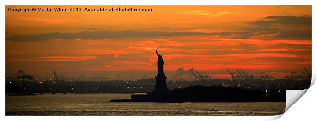 New York Harbour Sunset Print by Martin White