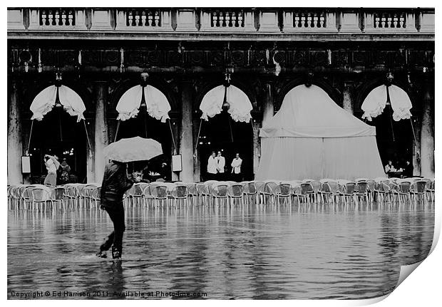 High Water in Venice Print by Ed Harrison