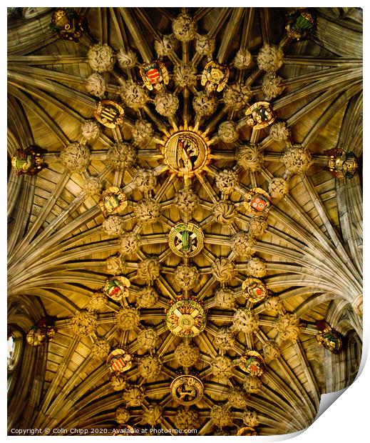 Thistle Chapel ceiling Print by Colin Chipp