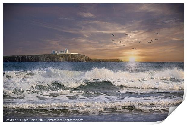 Early morning on the Farnes Print by Colin Chipp