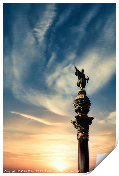 Columbus Monument Print by Colin Chipp
