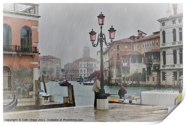 Rainy day in Venice Print by Colin Chipp