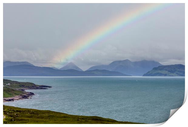 Rainbow Over Skye From Applecross Print by Derek Beattie