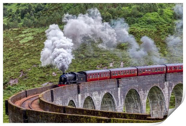 Steam Train on the Glenfinnan Viaduct in the Scott Print by Derek Beattie