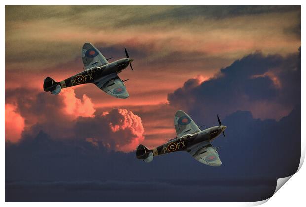 Spitfires Through The Storm Print by Derek Beattie