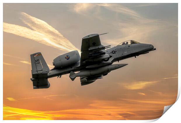 Fairchild Republic A-10C Thunderbolt II  Print by Derek Beattie