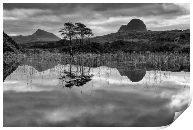 Suilven and Canisp Reflections Print by Derek Beattie