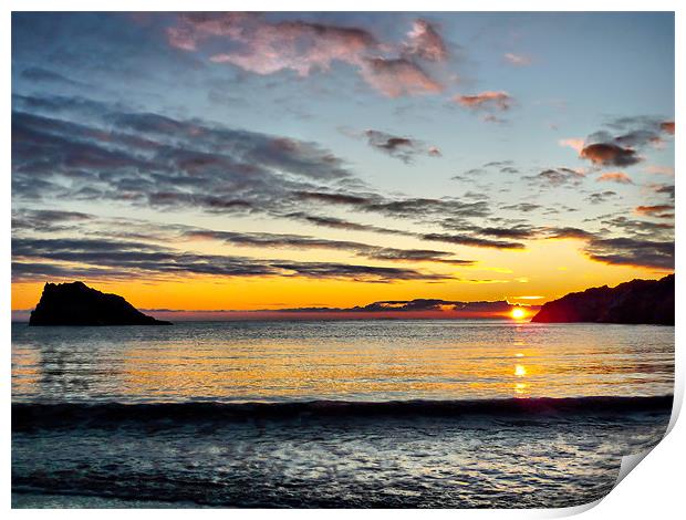 Port Mora Sunset Portpatrick Scotland Print by Derek Beattie